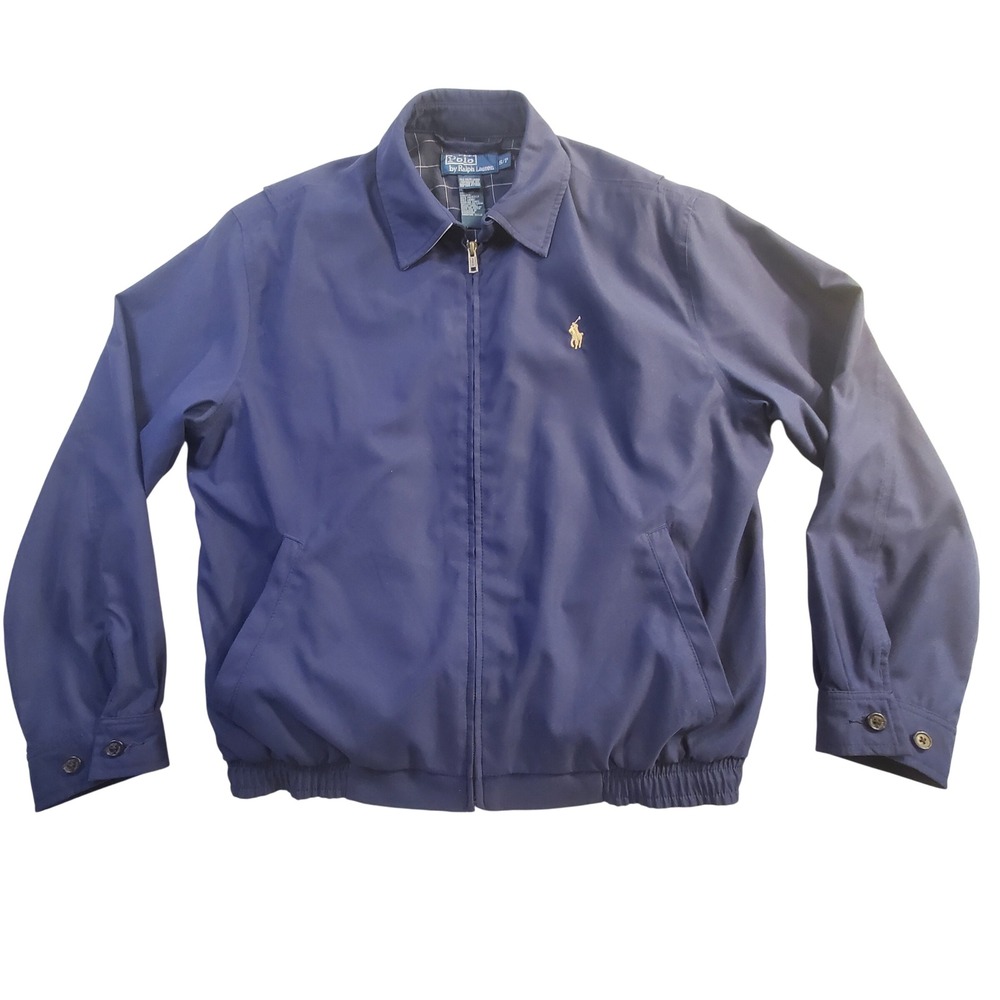 Polo Ralph Lauren Mens Navy Blue Harrington Windbreaker Jacket Size Small